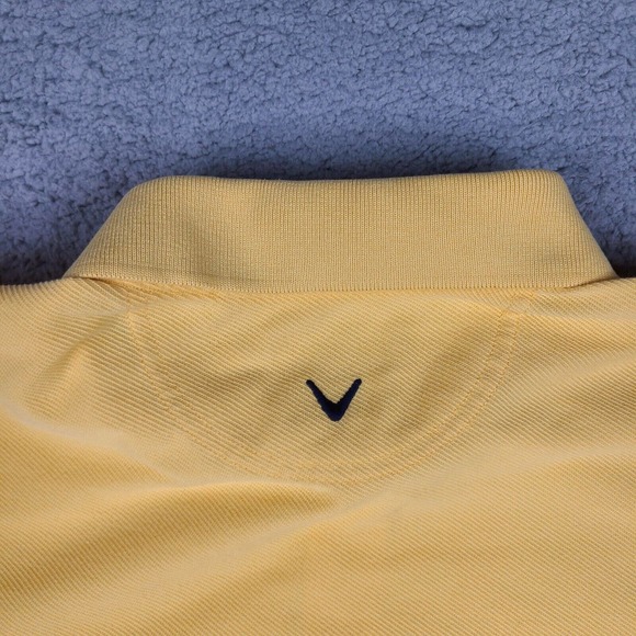 Callaway Polo Shirt Mens Large Yellow Golf Sport‎ Drysport Ribbed - Picture 7 of 12